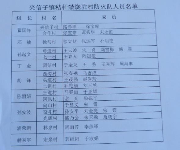 夹信子镇定岗划责，机关干部吃驻在村全力抓好秸秆禁烧