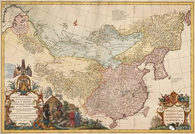 德国总理默克尔送给中国的绘制于1735年的中国精确地图