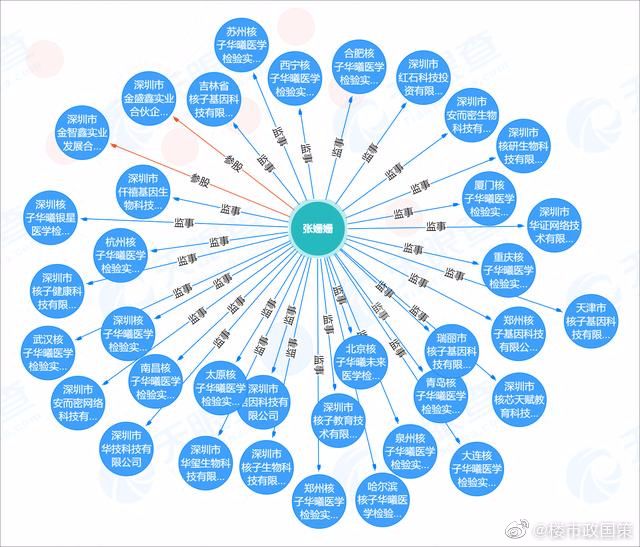 中国网民整理出张珊珊与35家核酸检测公司的关系图