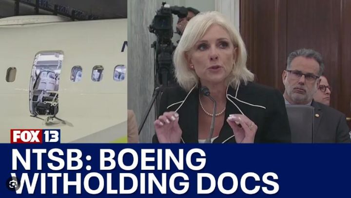 NTSB主席珍妮弗·霍曼迪指责波音拒不提供飞门事件的相关文件和记录