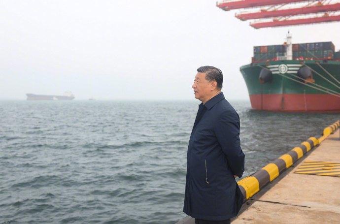 习近平在日照市考察调研，了解当地推进港口智慧化绿色化建设、提高人民生活品质等情况 ...