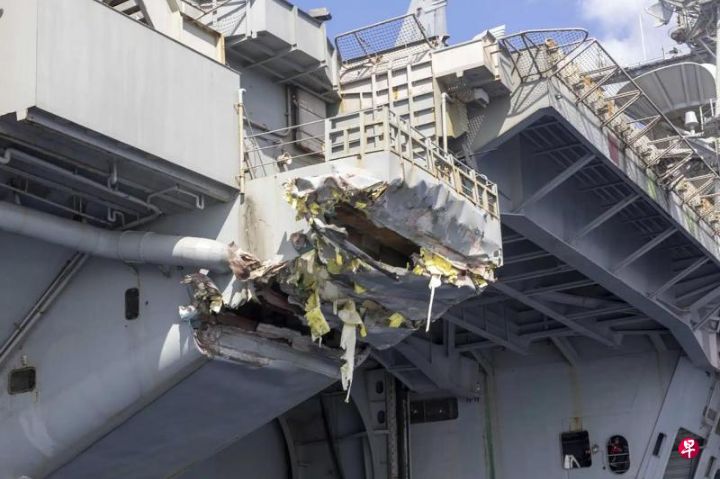美国海军杜鲁门号航空母舰与商船碰撞受损，指挥官说航母打击群仍在地中海地区开展行动 ...