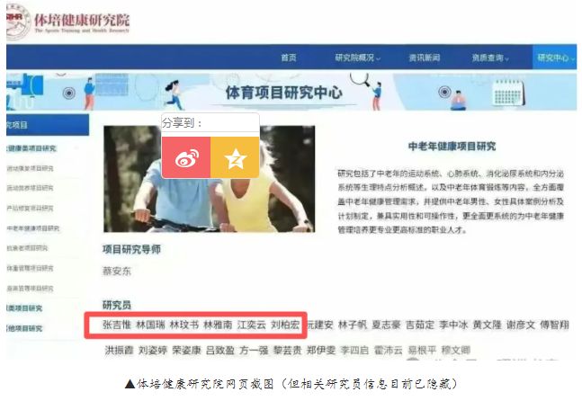 “广东省体培健康研究院”官网登记的研究员里也出现了包括张吉惟等多个来自《人名大全》的名字 ...