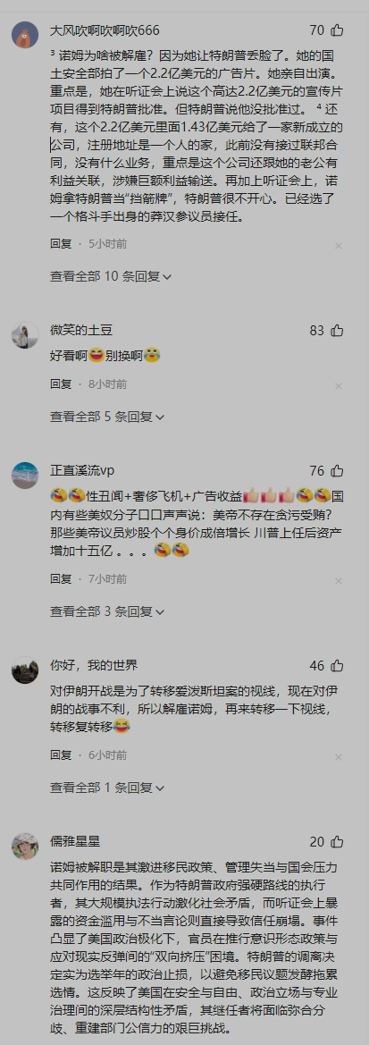 美国国土安全部长诺姆被解职